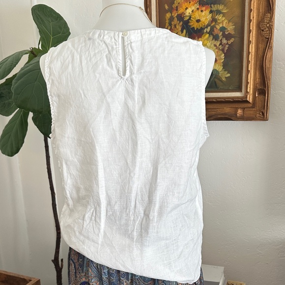 Quince Classic White Linen Top - Picture 4 of 6